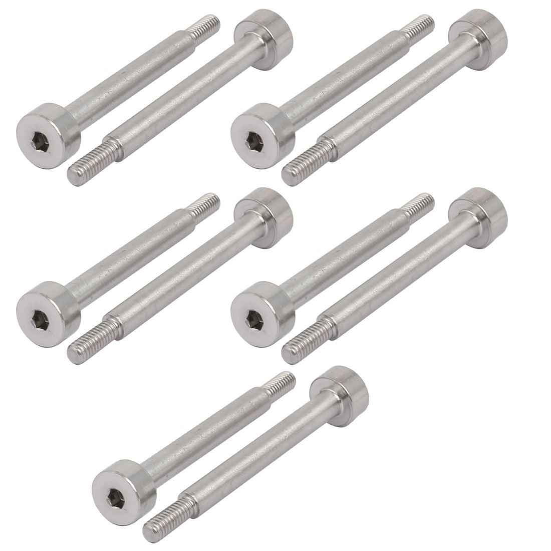Uxcell 10pcs 304 Stainless Steel Socket Head Shoulder Bolt M4 x 5mm x 40mm Silver โ image 1