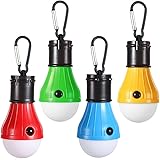 Doukey Doukey LED Camping Light [4 Pack] Portable LED Tent Lantern with Carabiner for Backpacking Camping Hiking Fishing Emergency Light Battery Powered Lamp for Outdoor and Indoor