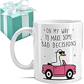 Gououoii On My Way to Make Some Bad Decisions Mug - Funny Mug Gifts - Silly Goose Mugs - Christmas Gift for Best Friend Bestie Coffee Lover 11OZ