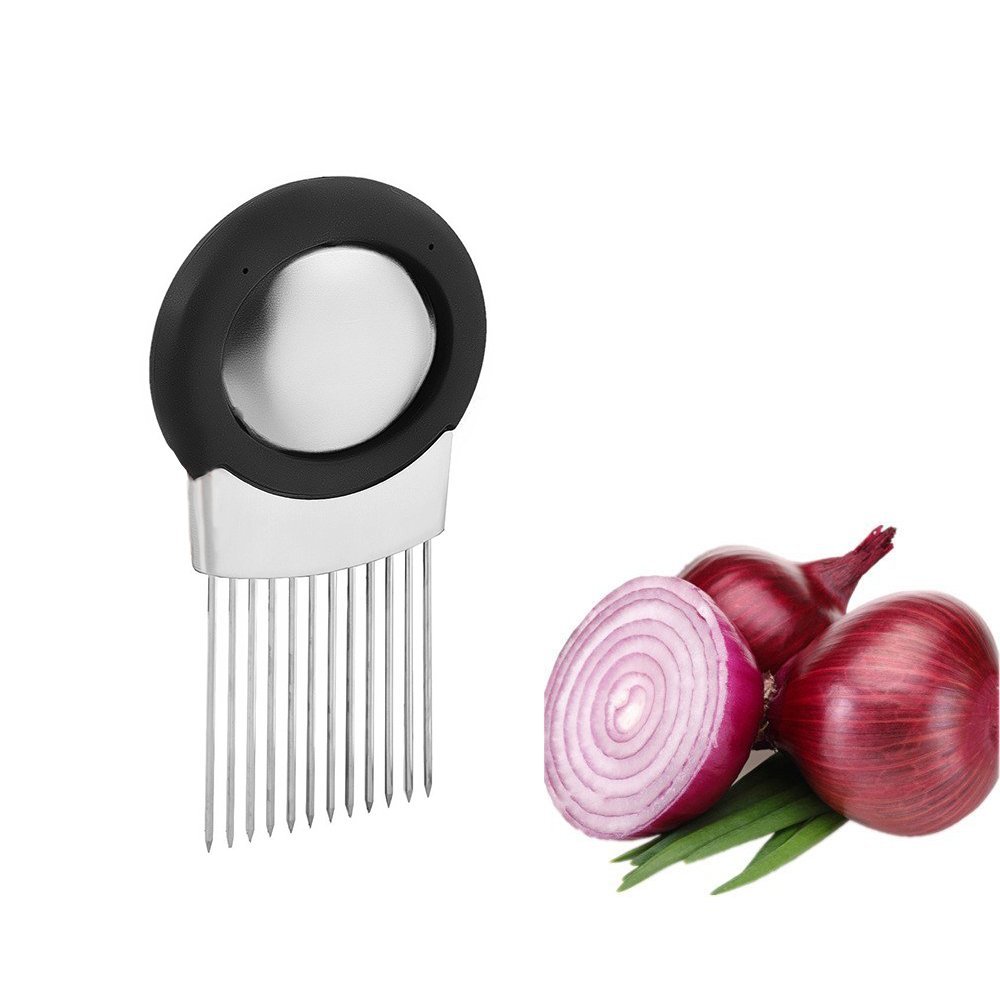 Onion Holder with Stainless Steel Soap Onion Slicer Vegetable Slicer Tomato Potato Holder Cutter Utensil Kitchen Tool