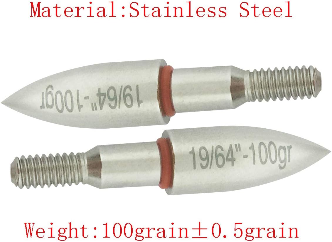 Archery Field Points Belt O Ring 100/125/150 Grain Stainless Steel Bullet, Suitable for Multiple Arrow Sizes and Target Practice (1 Dozen 12 PCS) : Sports & Outdoors