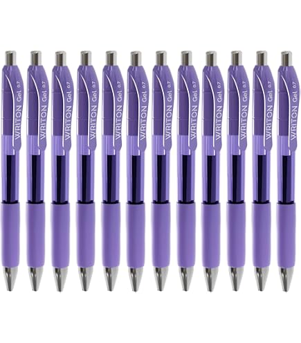 Uni-Ball Signo 207 Gelschreiber – 6er Pack, Medium Point, Lila, Wasserfeste Tinte
