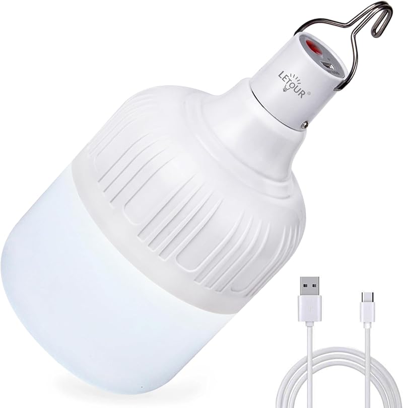 LETOUR 5000LM Camping Lantern 60W Rechargeable Tent Light 8800mAh Dimmable 5