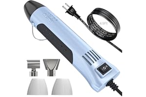 LET'S RESIN LET’S Resin Heat Gun for Crafting, 350W Fast Heat Dual Temp Hot Air Gun (482°F~752°F), Multiple Nozzles,Silicone Covers for Easy Cleaning, 4.9Ft Cable Mini Heat Gun,for Resin,Shrink Tubing,Vinyl Wrap