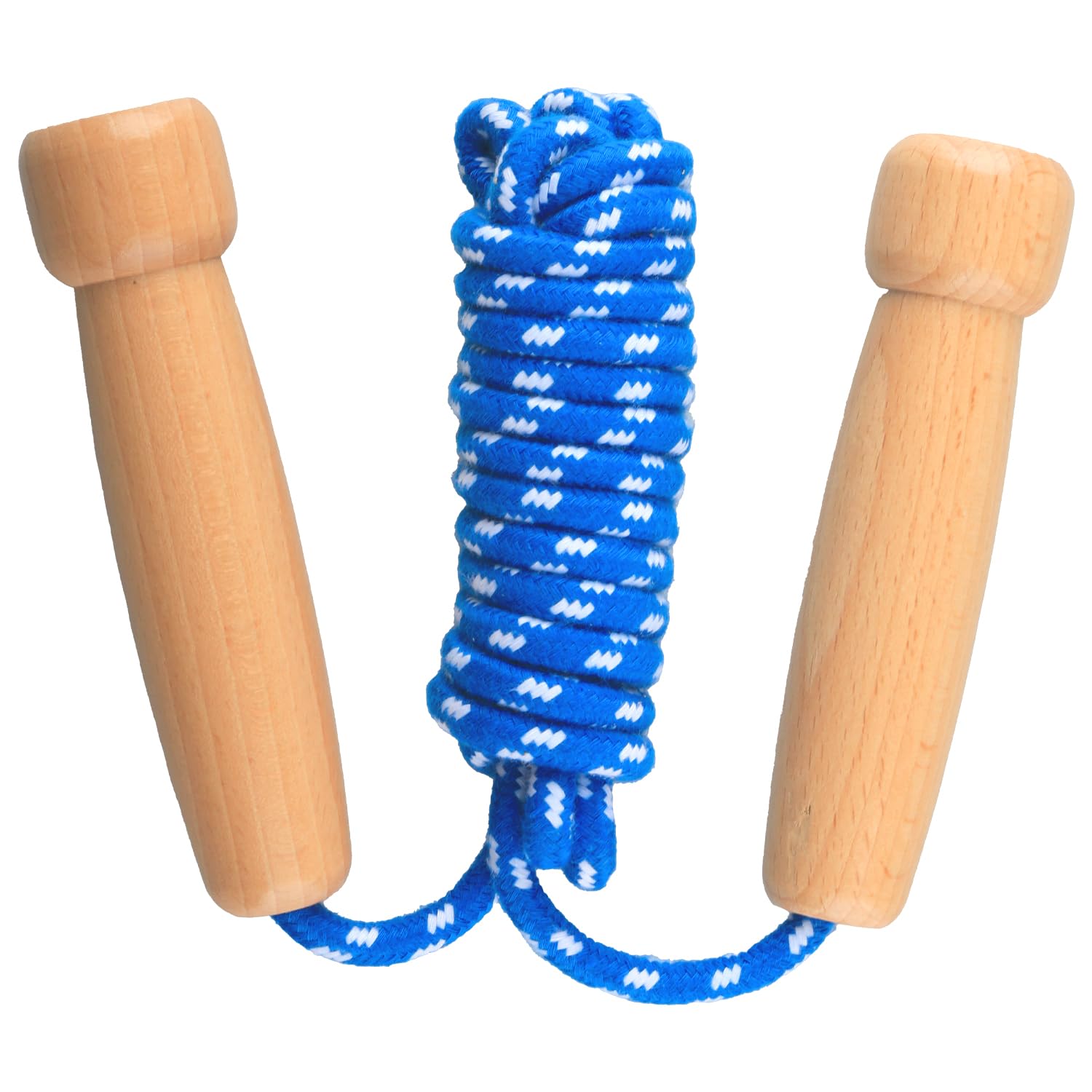 Luckious Wooden Handle Speed Jump Rope Durable,Slip-Resistant Fitness Tool for Outdoor and Gym Use Suitable for Kids and Adults（Blue)