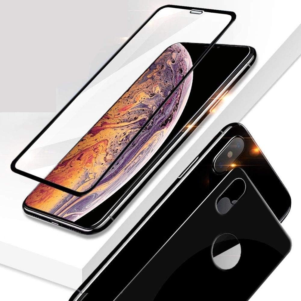 MARKET AFFAIRS Present Full Glue 6D [Front + Back] Tempered Glass Screen Protector for Apple Iphone XS - Black