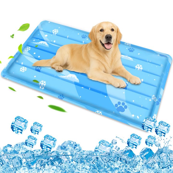 Aisuowa Cooling Mat for Dogs and Cats, Large Cooling Mat with Non-Toxic Gel, Durable and Anti-Scratch