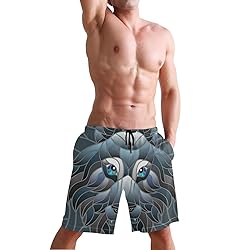 Men's Summer Cool Swim Trunks Quick Dry Abstract