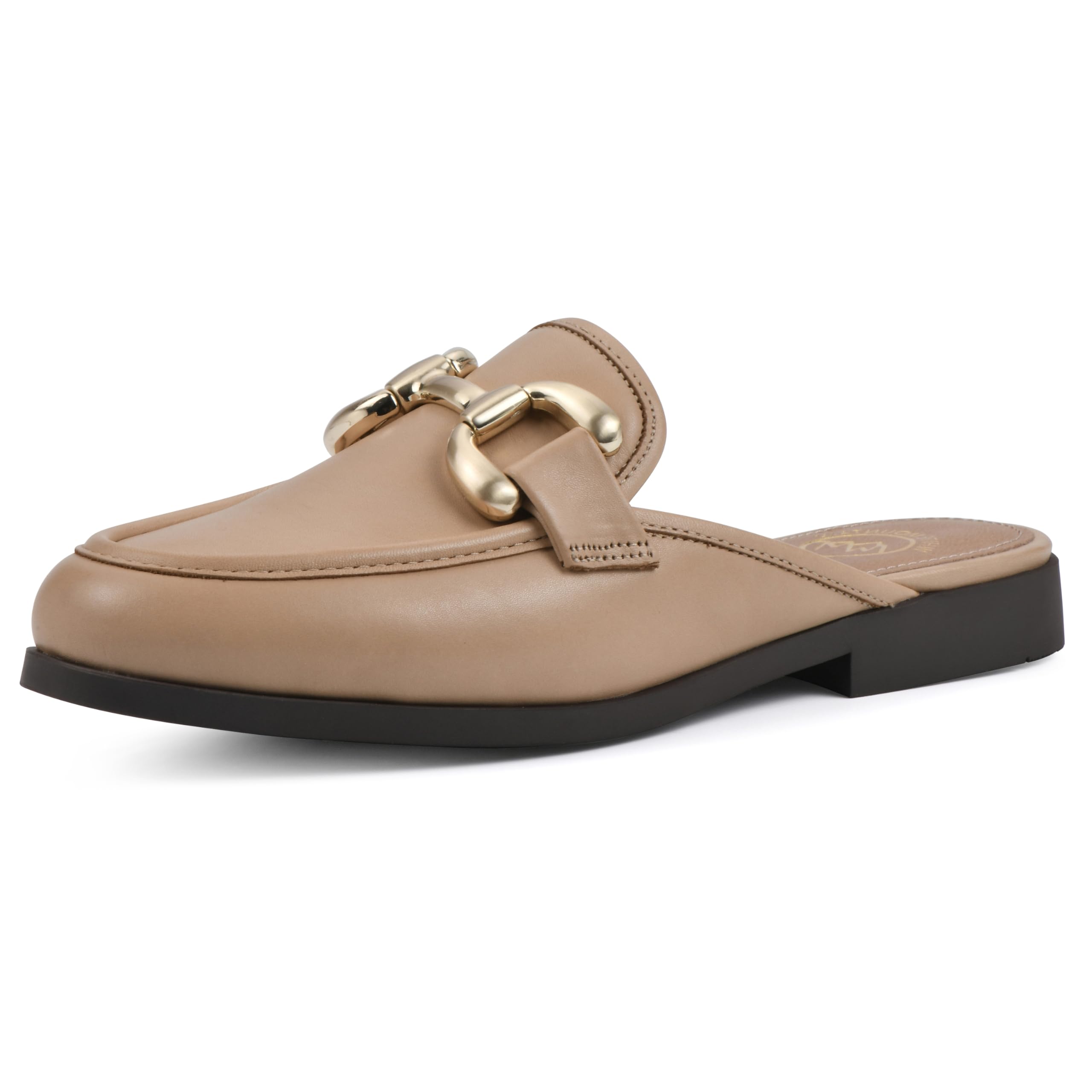 WHITE MOUNTAIN Women’s Castor Moc Toe Mule, Natural/Leather, 8 M