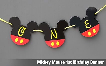 Amazon Com Mickey Mouse 1st Birthday Banner One Birthday Banner