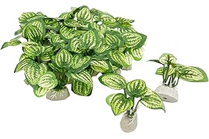 Smoothedo-Pets Aquarium Plants Fish Tank Decorations 20pcs Small Size/1inch Tall Plastic Artificial Plant Goldfish Waterscape Fish Hides Mini Grass Set (Silk Leaf-B)