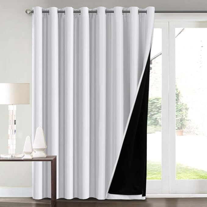 Cortinas 100% opacas para sala de estar, cortinas opacas extra anchas