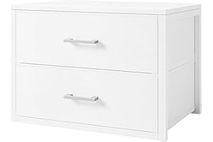 BOLUO Stackable Storage Drawers Closet Organizers and Storage Bins Fabric White 2 Drawer Dresser for Bedroom Office Modern