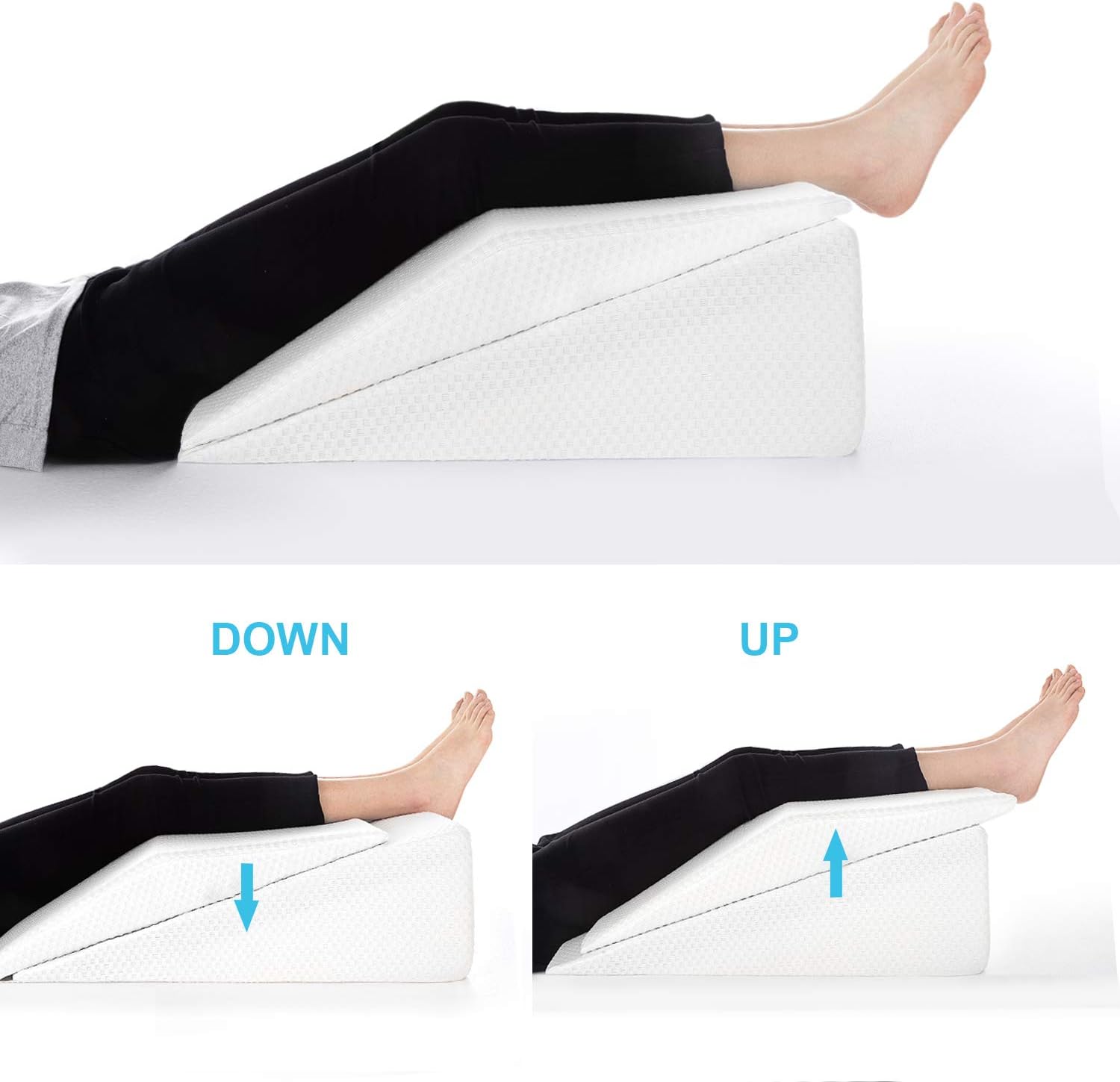 JOYPEA Wedge Pillow Set 3 in 1- Foam Bed Wedge Pillow& Reading Pillow & Back Support Wedge Pillow - for Back and Legs Support, for Back Pain, Leg Pain, Pregnancy, Joint Pain(White): Home & Kitchen