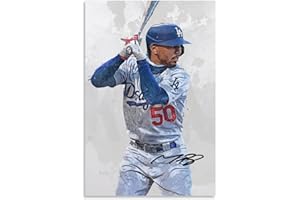 TZUFA Baseball Star Mookie Betts Signed Poster Watercolor Art Canvas Art Poster For High School Classroom Wall Art Wall Art Picture Print Modern Family Bedroom Decor Office Posters. Unframe-style-2, 12x18in