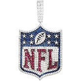 GLD Officially licensed NFL Iced NFL Logo Pendant - White Gold