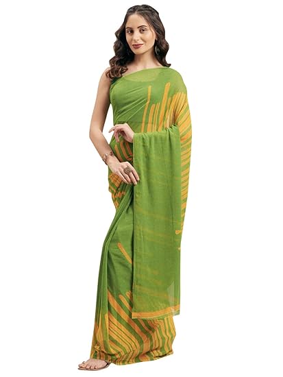 Georgette Abstarct Print Saree[S_SAHELI9581SR05_perent_Red]