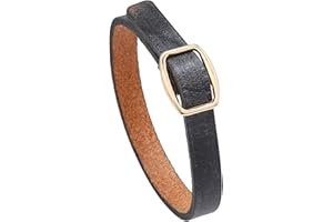 SHIMERITI Punk Rock Simple Retro Old Thin Pu Leather Small Wristband Adjustable Cuff Bracelet