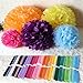 Saitec ® 12PCS Mixed Sizes White & Silver Tissue Paper Pom Poms Pompoms Wedding Birthday Party Decoration Holiday Supplies
