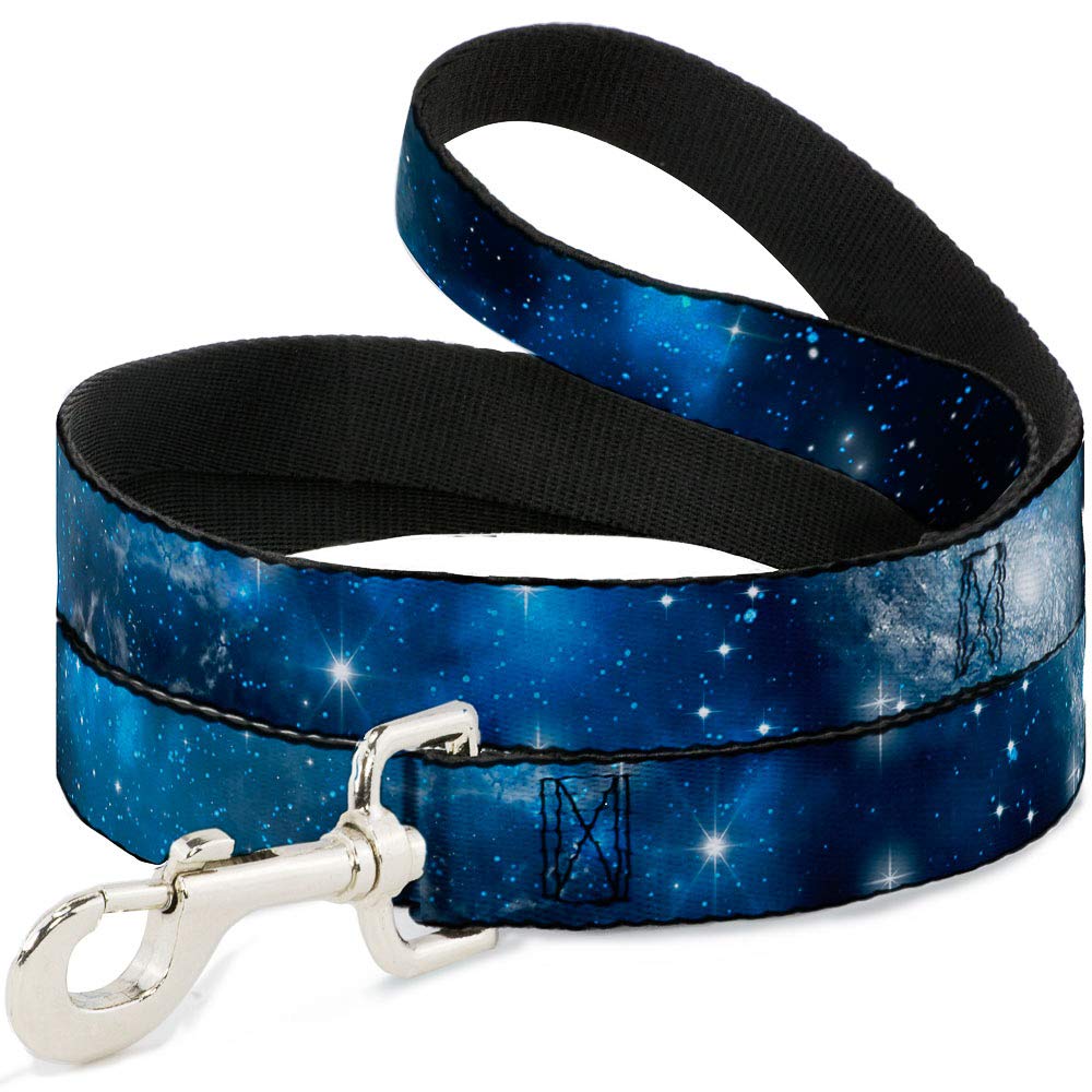 Buckle-Down Dog Leash Galaxy Blues Blues 6 Feet Long 1.0 Inch Wide, Multicolor (DL-W30762-1.0-6FT)