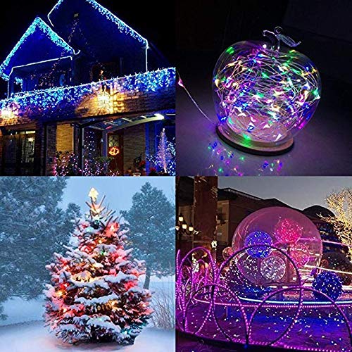 Solar Mason Jar Lid Lights LED String Lights Modes Outdoor Solar Fairy Lighting Waterproof Decorative Lights for Patio/Parties (Colorful)