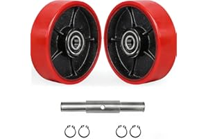 Pallet Jack Wheels, Truck Steering Wheels with 20mm ID Bearings, Forklift Caster Wheel Replacement 7" x 2" One Pair