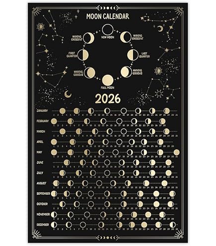 Amazon.com: 2026 Moon Phases Calendar Poster 11x17 Unframed Print