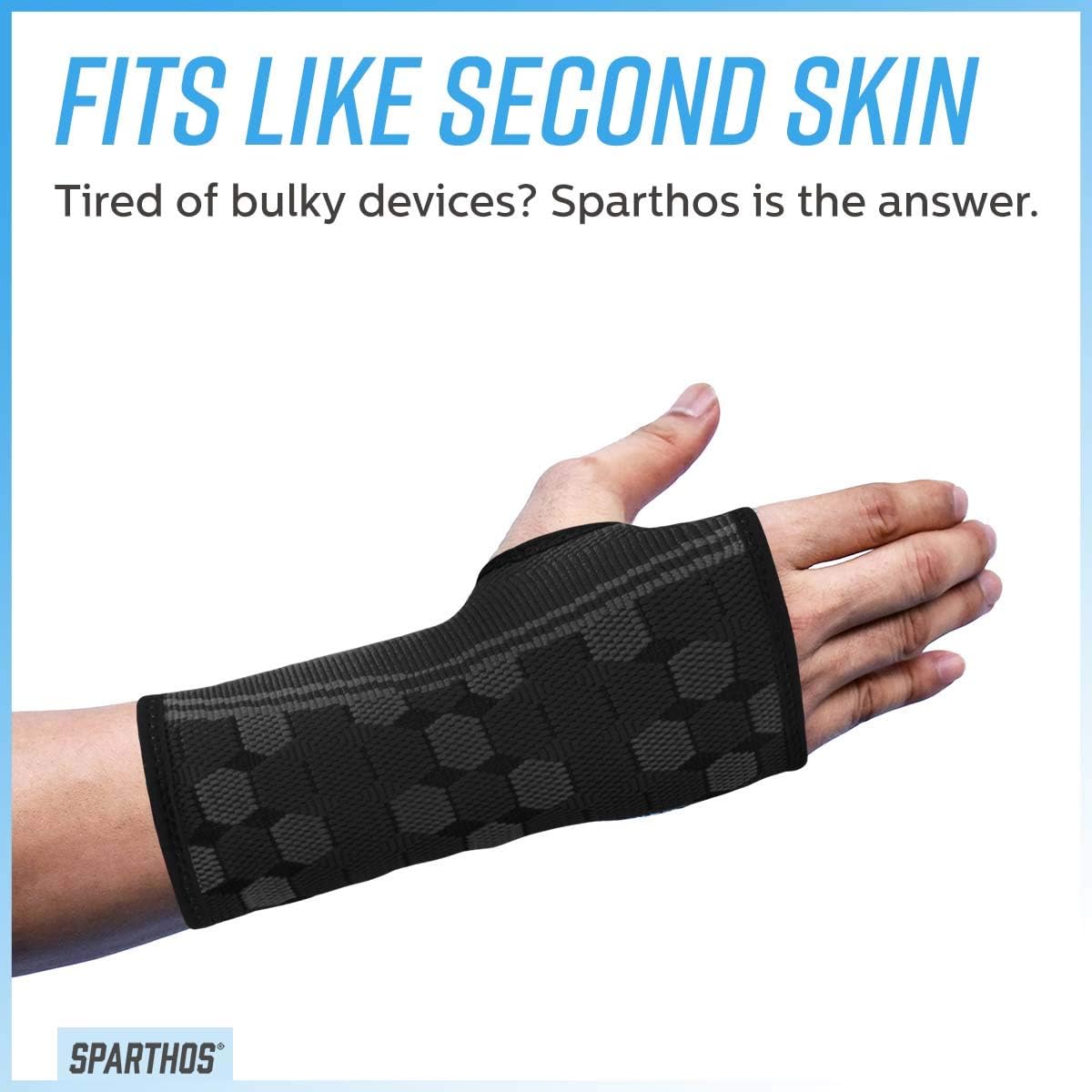 Sparthos Wrist Support Sleeves (Pair) – Medical Compression for Carpal Tunnel and Wrist Pain Relief – Wrist Brace for Men and Women – Made from Innovative Breathable Elastic Blend: Sports & Outdoors