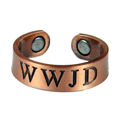 Bague Magnétique En Cuivre Avec Aimants - Représentation De Jésus - Neuf