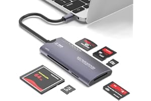 SD Card Reader for iPhone 17/16/15, Micro SD carder USB C Type C Multi TF/SD/MS/M2/XD/CF High Speed 6 in 1 Camera Picture Car