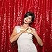 ShinyBeauty 4FTx7FT Sequin backdrops,Red Sequin Photo Booth Backdrop, Party backdrops, Wedding backdrops, Sparkling backdrops, Christmas Decoration (Red)