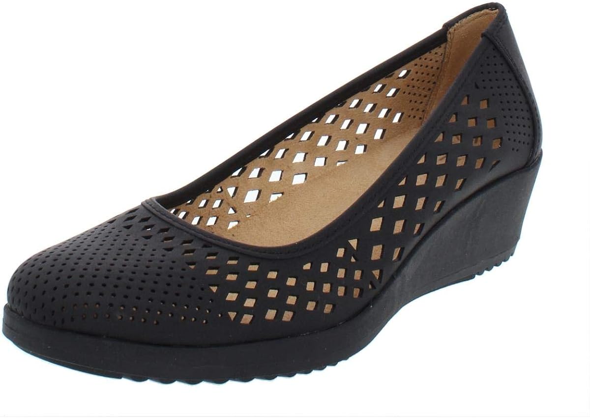 Amazon.com | Naturalizer Womens Brina Closed Toe Casual Platform Sandals, Black, Size 9.0 | Pumps