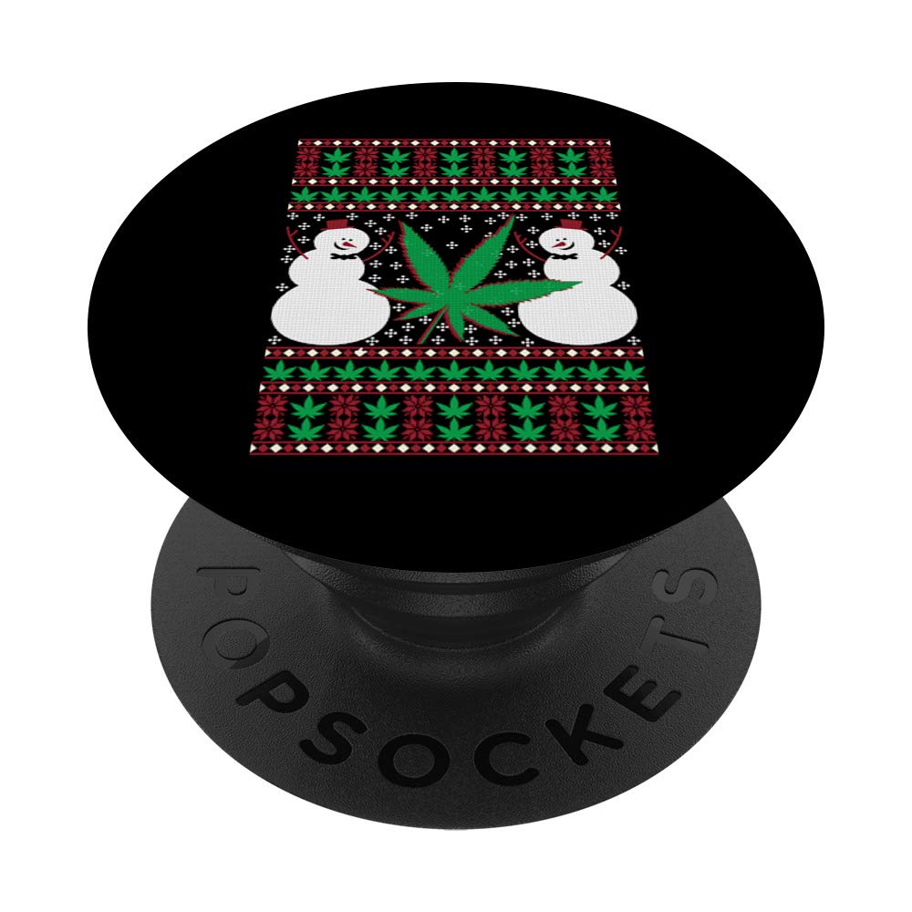 Marijuana Ugly Christmas Santa Holiday Blunt Weed Joint PopSockets PopGrip: Swappable Grip for Phones & Tablets