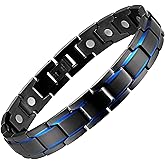 MagEnergy Men's Magnetic Bracelets,Titanium Steel Magnetic Wristband with 3500 Gauss magnets 8.5'' Adjustable with Jewelry Gift Box for Father's Day
