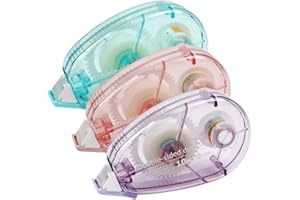 JCF 3 Pack Glue Tape Roller, Double Sided Roller Dispenser, 8mm x 10m Adhesive Glue Tape for Crafting, Gift Wrapping, Office 