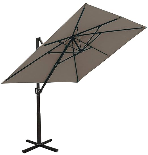 SORARA Sonnenschirm Ampelschirm | Sand | 250 x 300 m (2.5 x 3m) | Rechteckig Roma | Polyester 180 g/m² (UV 50+)| Kurbel Mecha