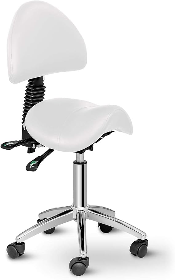 Physa Saddle Chair With Back Support Adjustable Height Tilt Swivel 360