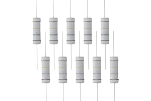 FOCMKEAS 10 PCS 100K Ohm Resistor Axial Lead, 5W 5% Tolerance Metal Oxide Film Resistor, Flame Proof for DIY Electronic, Audio-Video Projects
