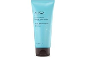 AHAVA Dead Sea Water Mineral Hand Cream, Sea-Kissed - Hand Moisturizer For Dry Cracked Hands, Light & Fast Absorbing, Enriched with Dead Sea Mineral Blend Osmoter, Witch Hazel & Allantoin, 3.4 Fl.Oz