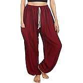 LOFBAZ Harem Pants for Women S-4XL Plus Yoga Boho Hippie Beach Travel Lounge PJs