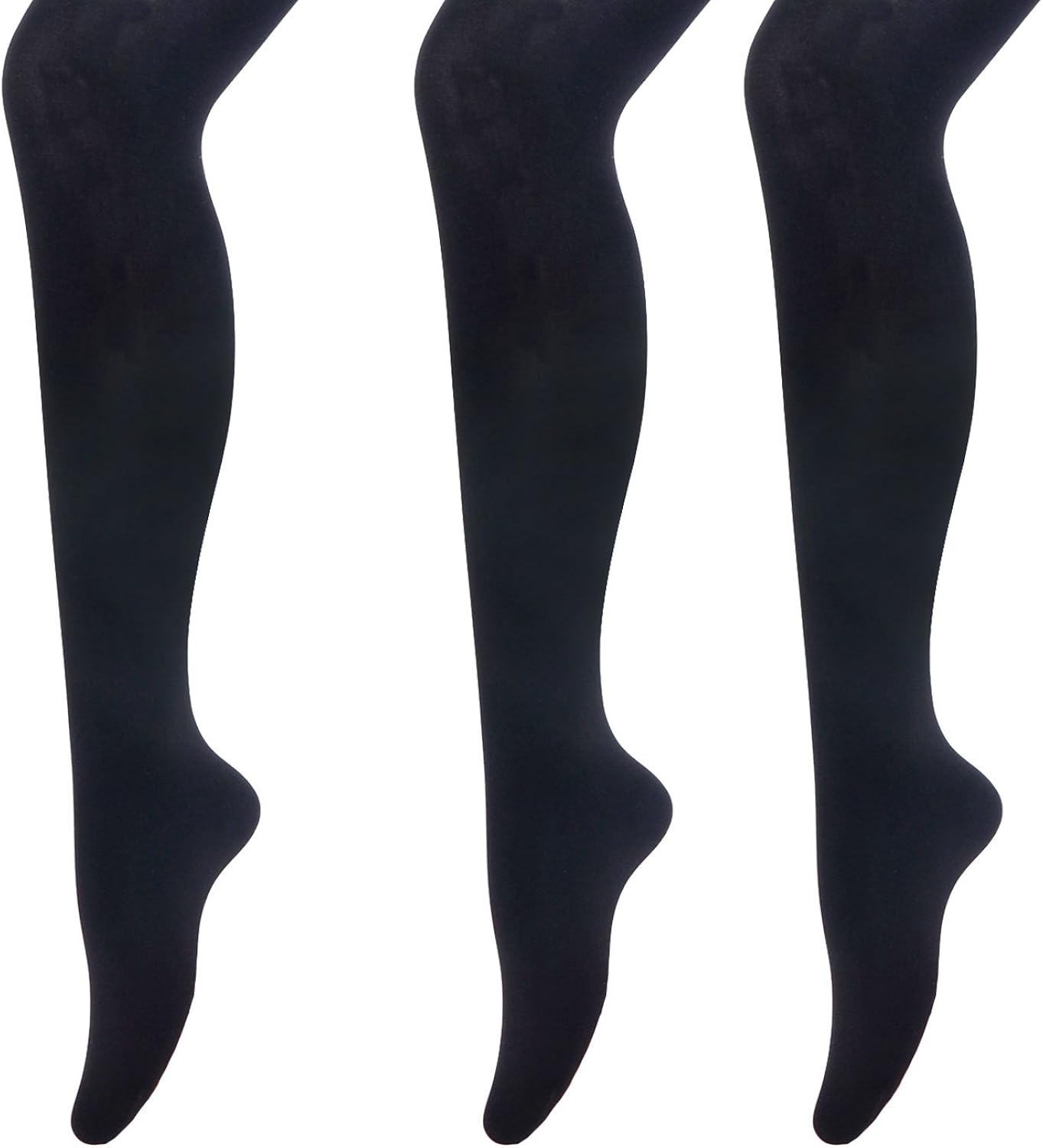 MANZI 3 Pairs 40 Denier Dance Tights Women's Girls' Convertible Stretch Transition Ballet Tights