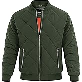 MAGNIVIT Men's Bomber Jacket Winter Fall Quilted Puffer Jacket Warm Padded Coats