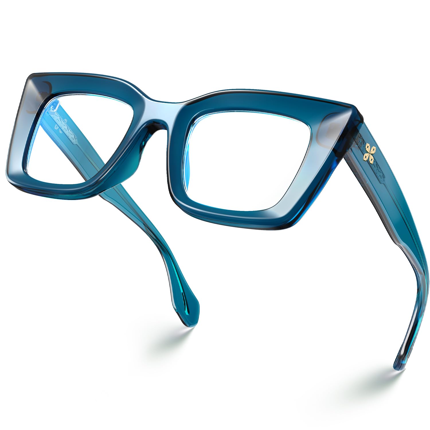 Photo 1 of VISOONE Cat Eye Peacock Blue Light Glasses TR90 Gaming Women Calida