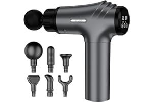 AYURA Massage Gun, Deep Tissue Percussion Muscle Massager Gun, Handheld Back Massager for Pain Relief, Electric Massager with 30 Speeds and 6 Heads for Athletes Men Women