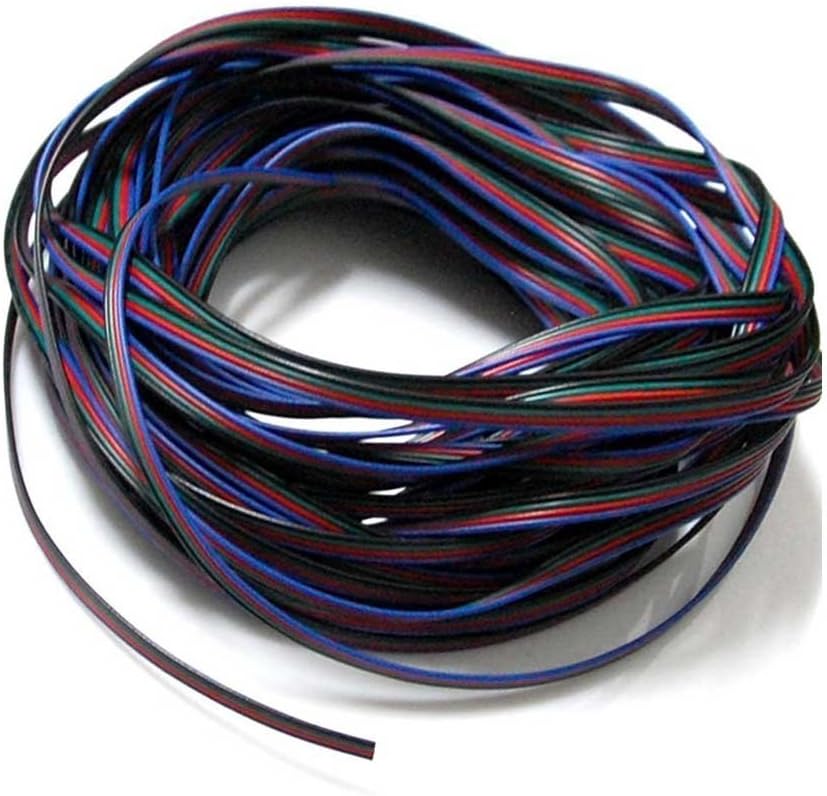 DQDF Color RGB Extension Cable 10M Length for 3528 5050 RGB LED Strip Ribbon Lights