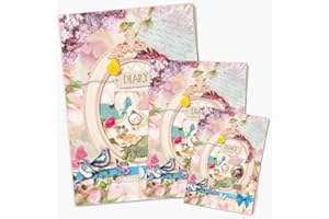 Daphne's Diary Notebook Set of 3 Vintage | A set of 3 colorful, inspiring notebooks with lined paper in sizes A4, A5, and A6 | Perfect for your creative ideas, notes, and plans!
