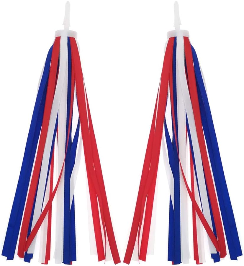 Deolven Kids Scooter Streamers,2 Pack Coloured Bicycle Tassel Bicycle Tassel Bike Handlebar Ribbo for Children Baby Girl Boy Bike Accessories 27CM Red Yellow Pink Blue Mixed
