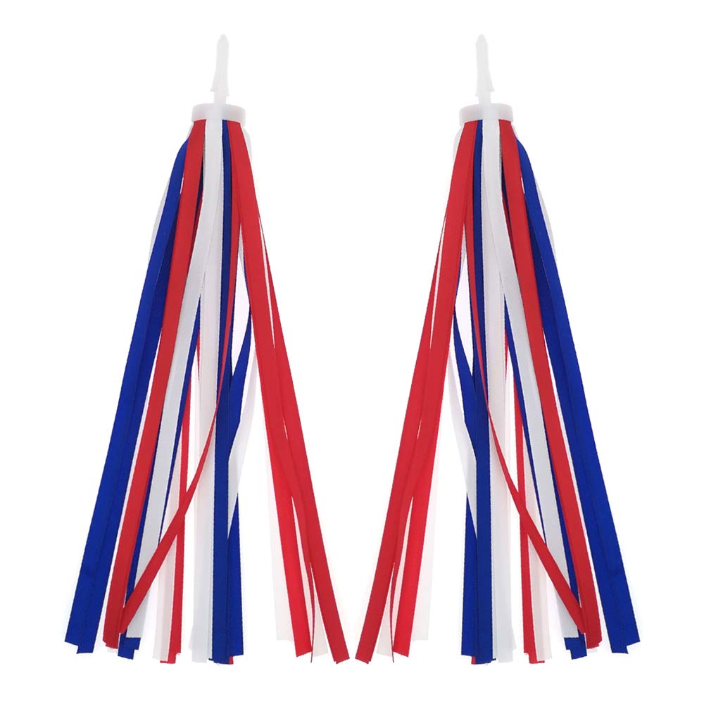 Deolven Kids Scooter Streamers,2 Pack Coloured Bicycle Tassel Bicycle Tassel Bike Handlebar Ribbo for Children Baby Girl Boy Bike Accessories 27CM Red Yellow Pink Blue Mixed