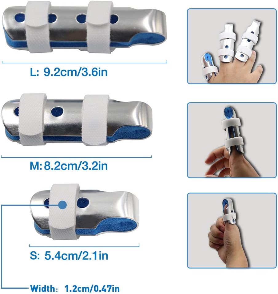 BRMDT Trigger Finger Splint, Aluminum Thumb Splint Finger Support for Promote The Rehabilitation of Finger Fracture Fingers/Bent Finger, Finger Splints for Straightening (Mixed): Health & Personal Care