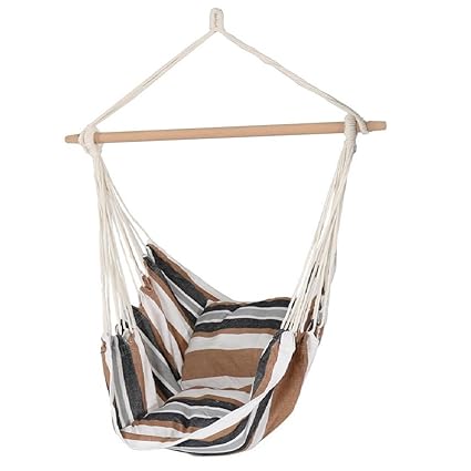 Kaushalendra Garden Zula Kaushalendra Hammock Swing Chair Hanging Rope Chair Portable Porch Seat With Two Cushions,(Blue)